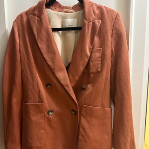 Wilfred Terracotta Double-Breasted Blazer